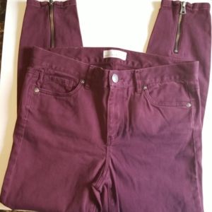 Loft Leggings Maroon Sz 6 Womens